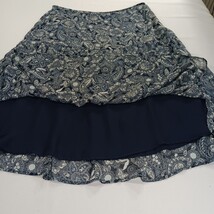 Notations WYRK0027 Women's Blue/White Paisley Side Zipper Skirt Size 1X  image 11