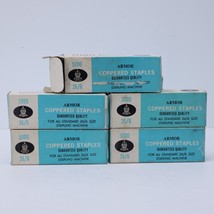 5 Boxes Armor Coppered Staples 26/6 Size, 5000 per box, 4 New 1 Used - £66.15 GBP