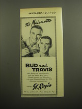 1960 Hotel St. Regis Ad - The Maisonette Bud and Travis - $14.99