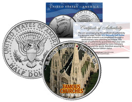 Saint Patrick’s Cathedral * Famous Churches * Jfk Half Dollar U.S. Coin New York - £6.84 GBP