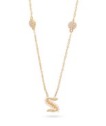 KICKY &amp; PERKY 925 Sterling Silver 14K Gold Plated Initials Pendant Neckl... - $129.99