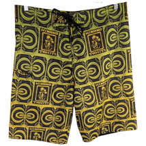 Hinano Tahiti Mens Swim Trunks 36 Yellow Green Board Shorts Island Girl ... - $50.49