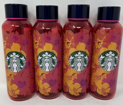 Starbucks 2022 Floral Red Orange Ombre Glass Water Bottle 20oz Rainbow 4... - £46.91 GBP