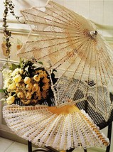 Lady of Leisure &amp; Lacy Parasol Fan Bianca Doily Placemat Crochet Pattern - £9.47 GBP