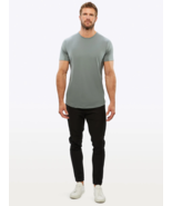 CUTS AO Curve Hem Tee Shirt Gray Wrinkle Free Soft Top Size M - $497.04 MXN