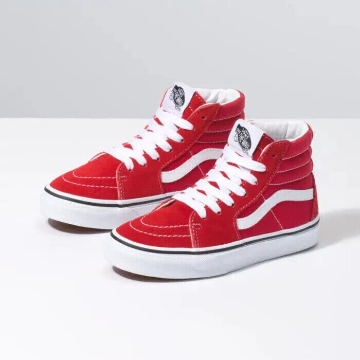  VANS kids  Sk8-Hi Racing Red/True White kid&#39;s size 13.0 free shipping - $44.54