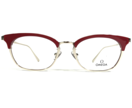 Omega Eyeglasses Frames OM 5009-H 066 Red Gold Cat Eye Round Full Rim 49-18-140 - £117.37 GBP