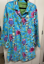 Nick &amp; Nora Flannel Nightgown With Pockets Colorful Owls Women’s Size XXL NWT - £30.18 GBP