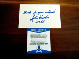 John Wooden Ucla Hof Basketball Coach Signed Auto Vintage Index Card Beckett - £94.95 GBP