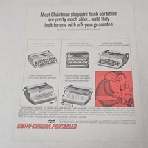 Smith Corona Portables Christmas Santa typing Print Ad 1963 - $8.98