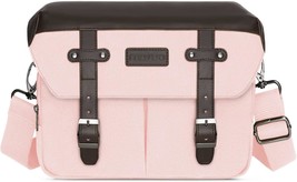 Mosiso Camera Case Crossbody Shoulder Messenger Bag, Dslr/Slr/Mirrorless, Pink. - £36.86 GBP