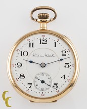 Hampden Open Face 14K Yellow Gold Antique Pocket Watch Grade 314 12S 21-... - $1,819.13