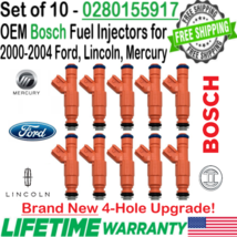 New x10 OEM Bosch 4Hole Upgrade Fuel Injectors for 2003-04 Lincoln Town Car 4.6L - £478.05 GBP