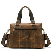 Genuine Leather Men Briefcase Handbag Messenger Bag Men Laptop Shoulder Bags - £180.78 GBP