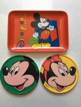 Disney MICKEY/MINNIE Tray &amp; Coasters - £5.34 GBP