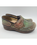 Women&#39;s Dansko Clogs Natural Nurse Brown Flowers Leather Slip On Shoes S... - $14.50