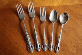 Mixed Lot of 5 United Silver ACADIA Stainless Japan Pierced Fork Spoon F... - $19.00