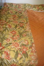 Tommy Bahama KING Quilt, 2 Shams Island Orchid with Yellow and Orange Re... - $121.15