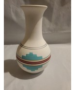 Vintage Tesa Handpainted Clay Vase Southwestern Design 7&quot; Tall - $20.31 CAD