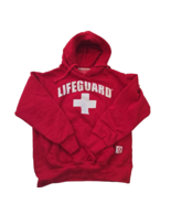Lifeguard Hoodie Mens Large Red Pullover Sweatshirt Pocket Graphic Long ... - €18,42 EUR