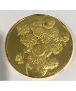 24k Gold On Sterling Silver Sunflowers 100 Greatest Masterpieces Medal Coin - $219.55 CAD
