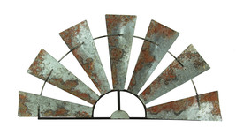 Scratch &amp; Dent Distressed Metal Half Windmill Wall Sculpture - £17.92 GBP