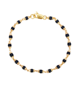 22ct Yellow Gold Traditional Black Beaded Mangalsutra Bracelet 6 Inches - $698.12