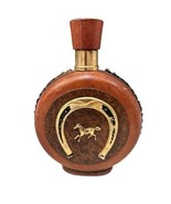 Vtg Italian Mid Century Leather Wrapped Decanter Flask Horse Horseshoe B... - $1,587.46 MXN