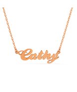 14K. SOLID GOLD NECKLACE PERSONALIZED NAME BALLPARK FONT - €527,44 EUR