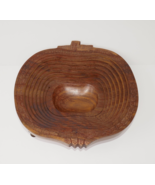 Hand Crafted Apple Shaped Collapsible Folding Wooden Fruit Vegetable Basket - $29.39