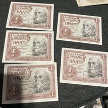 5-1953 Banco De Espana UNA PESETA / Spanish Paper Notes - $9.49