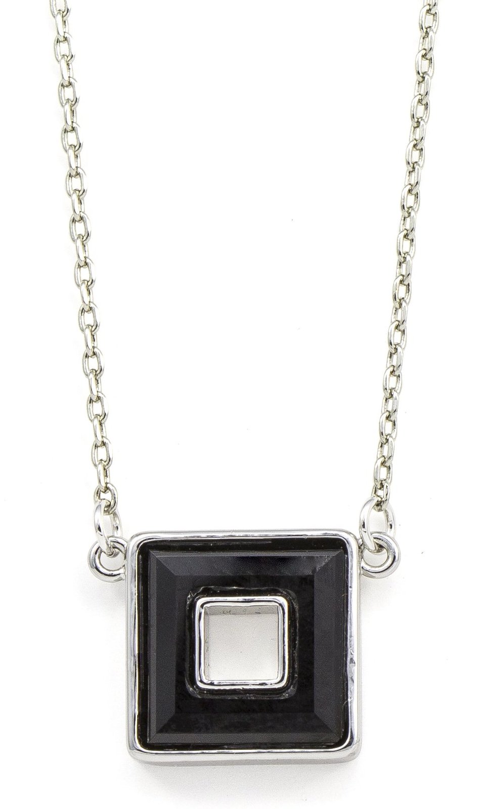 Sleek Square Swarovski Crystal Pendant Necklace 10001 - $14.99