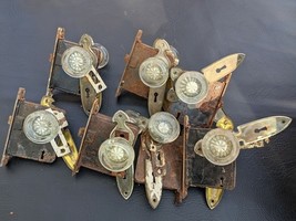 7 Antique Crystal Door Knob Sets Matchbox Lock Victorian Architectural S... - $7,637.90 MXN