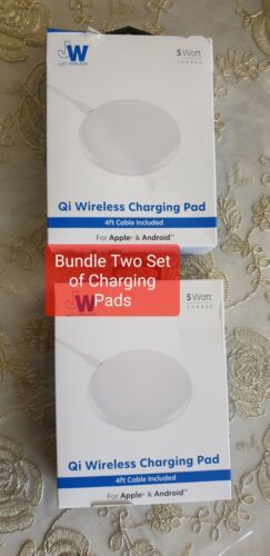 Just Wireless Two of Qi Wireless Charging Pad 5W w/ 4ft Cable - White  - $8.59