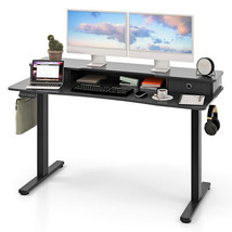 55 Inch x 24 Inch Height Adjustable Electric Standing Desk with 2 Drawers-Black  - €328,66 EUR