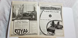 1919 Print Ads Two Typewriter Ads Royal &amp; Oliver San Francisco Leslie&#39;s B5 - £6.72 GBP