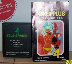 ATARI 2600 POKER PLUS vintage game w manual cartridge Sears Tele Game - £57.56 GBP
