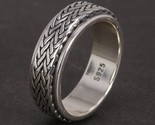Lver rotatable rings for men and women simple hemp rope type spinner rings vintage thumb155 crop
