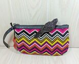 Missoni CUSTOMIZED purse wristlet handbag purple black chevron raven cro... - $25.72