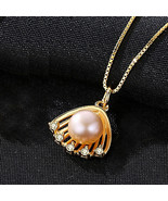 S925 Sterling Silver Scallop Pearl Pendant Simple Female Accessories 18K... - $17.00