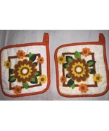 NEW Vtg SAYCO Kitchen Pot Holder FLOWER Festival  Cotton USA Screen Print - €12,88 EUR
