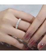 Oval Moissanite Solitaire Stack Band 925 Silver Moissanite Wedding Stack... - $275.53 CAD