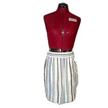 Ann Taylor LOFT Skirt Women Pull On Pockets Size XS  Linen Blend Striped - £19.35 GBP