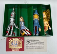 Kurt Adler Santas World  Wizard of Oz Wood Pull Puppet Set of 4 &amp; Mini Book 1984 - £54.42 GBP