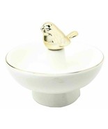 Golden Morningbird Bird Figurine Ceramic Ring Accessory Jewelry Holder V... - £16.48 GBP