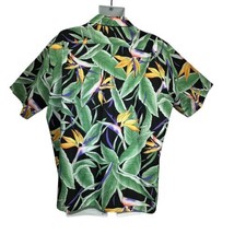 hookano hawaiian birds of paradise Button Up Short Sleeve shirt Size XL - £19.84 GBP
