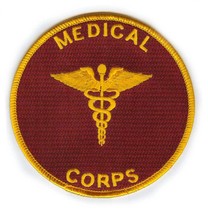 Army Medical Corps 4&quot; Embroidered Military Branch Cadaceus Patch - £23.59 GBP