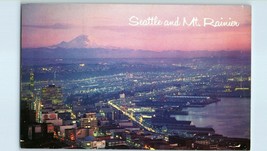 Aerial View Postcard Seattle From Atop the Space Needle w/ Mt. Rainier  - £4.64 GBP