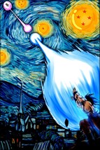 Goku vs Vegeta Poster | Framed Art | Van Gogh Starry Night | Anime | DBZ... - $19.99