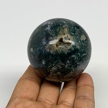 238.9g,2.2&quot;(56mm), Natural Moss Agate Sphere Ball Gemstone @India,B29412 - £22.55 GBP